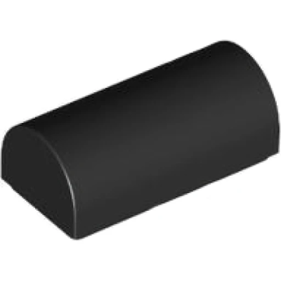 Slope, Curved 1 x 2 x 2/3 Double, 3563 Black N