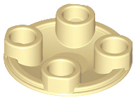 Plate, Round 2 x 2 with Rounded Bottom (Boat Stud), 2654 Tan N