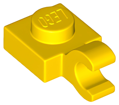 Деталь LEGO Plate, Modified 1 x 1 with Open O Clip (Horizontal Grip) 61252 (52738) Yellow N