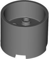 Brick, Round 3 x 3 x 2 with Recessed Center and Axle Hole, 73111 Dark Bluish Gray N
