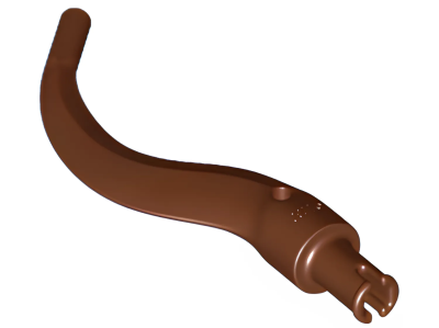 Деталь Lego Appendage Bladed with Pin (Tail, Plant Limb) 24204 (65041) Reddish Brown N