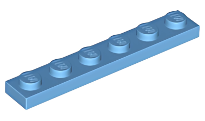 Деталь LEGO Plate 1 x 6 3666 Medium Blue N