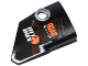 Technic, Panel Fairing # 2 Small Smooth Short, Side B with 'ROAR EXHAUSTS', 'BIT BOX' and Chrome Silver Stripes Pattern (Sticker) - Set 42026, 87086pb011  