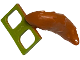 Minifigure Costume Tail Fluffy with Lime Hips Attachment Pattern, 18277pb04  