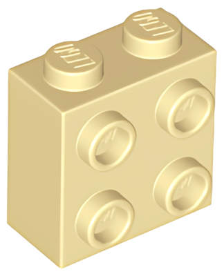 Деталь LEGO Brick, Modified 1 x 2 x 1 2/3 with Studs on Side 22885 Tan U