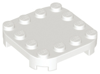 Plate, Modified 4 x 4 with Rounded Corners and 4 Feet, 66792 White N
