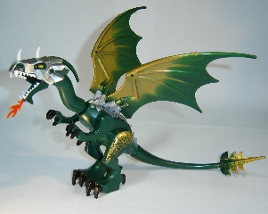 Дракон Lego Dragon, Fantasy Era, Dark Green Head with Armor Dragon03