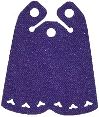 Mini Doll, Cape Cloth, Friends, 2 Bottom Curves, Long with 3 Small Top Holes and Heart Shaped Holes, 21497 Dark Purple U