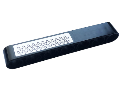 Technic, Liftarm Thick 1 x 7 with Silver Tread Plate Pattern (Sticker) - Set 42108, 32524pb063 Black U