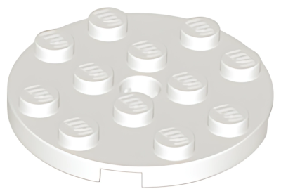 Деталь LEGO Plate, Round 4 x 4 with Hole 60474 White U