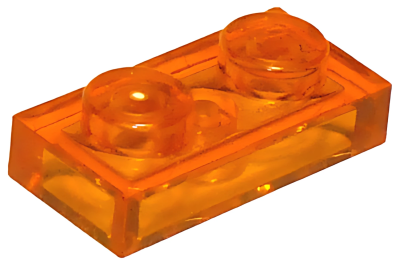 Деталь LEGO Plate 1 x 2 3023 Trans-Orange U