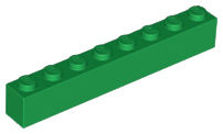 Brick 1 x 8, 3008 Green N