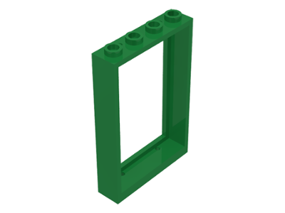 Window 1 x 4 x 5 with Hollow Studs, 2493b Green U