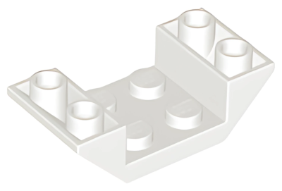Деталь LEGO Lego Slope, Inverted 45 4 x 2 Double with 2 x 2 Cutout 4871 White U