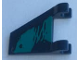 Flag 2 x 2 Trapezoid with Dark Turquoise Splotches Pattern Model Right Side (Sticker) - Set 76101, 44676pb054R