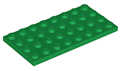 Деталь LEGO Plate 4 x 8 3035 Green U