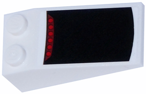 Slope 18 4 x 2 with Ford Mustang Rear Window and 6 Red Dots Third Taillight Pattern (Sticker) - Set 75871, 30363pb027 White U