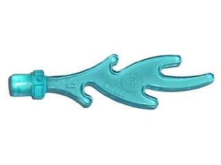 Wave Rounded Straight with Bar End (Castle Dragon Flame / Seaweed / Water), 6126b Trans-Light Blue N