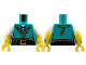 Torso Shirt with Black Laces and Belt, Red Skirt and Gold Necklaces, Buckle and Compass Pattern / Yellow Arms with Molded White Short Sleeves and Printed Yellow Dots and Bracelets Pattern / Yellow Hands, 973pb5927c01  