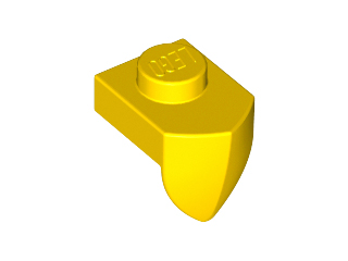 Plate, Modified 1 x 1 with Tooth Vertical, 15070 Yellow N