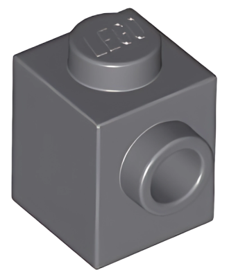 Деталь LEGO Brick, Modified 1 x 1 with Stud on Side 87087 Dark Bluish Gray U