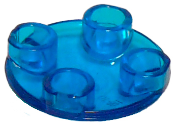 Plate, Round 2 x 2 with Rounded Bottom (Boat Stud), 2654 Trans-Dark Blue U