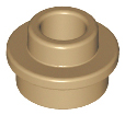 Plate, Round 1 x 1 with Open Stud, 85861 Dark Tan N