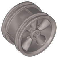 Wheel 30.4mm D. x 20mm with No Pin Holes and 5 Large Spokes, 42716 Flat Silver N