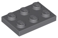 Plate 2 x 3, 3021 Dark Bluish Gray N