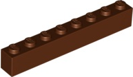 Brick 1 x 8, 3008 Reddish Brown U
