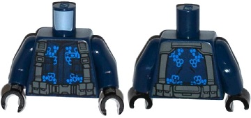 Torso 'ACU' Jacket with Dark Bluish Gray Straps and Belt with Pouches Pattern / Dark Blue Arms / Black Hands, 973pb2059c01 Dark Blue U