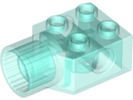 Technic, Brick Modified 2 x 2 with Pin Hole and Rotation Joint Socket, 48169 Trans-Light Blue N