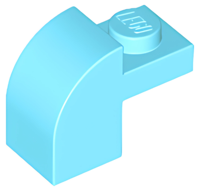 Деталь LEGO Lego Slope, Curved 2 x 1 x 1 1/3 with Recessed Stud 6091 (32807) Medium Azure U