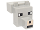 Creature Head Pixelated with Snout with Black and White Eyes Small, Light Nougat Muzzle Pattern (Minecraft Wolf), 20308pb03