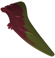Dinosaur Wing Pteranodon - Left with Marbled Dark Olive Green Pattern, 98088pb04 Dark Red U