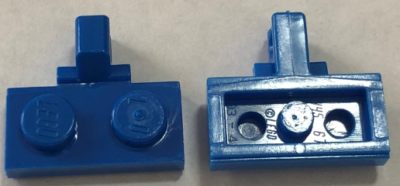 Hinge Plate 1 x 2 Locking with 1 Finger on Side with Bottom Groove, 44567a Blue U