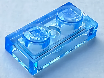 Деталь LEGO Plate 1 x 2 3023 Trans-Medium Blue U