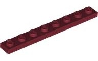 Plate 1 x 8, 3460 Dark Red U