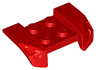 Деталь LEGO Брызговик Lego Vehicle, Mudguard 2 x 4 with Headlights Overhang 44674 Red U