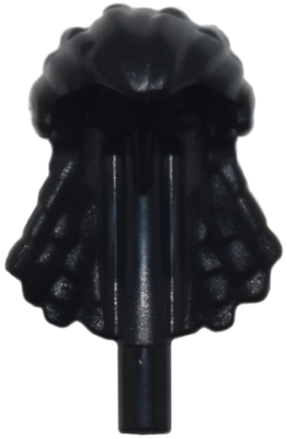 Minifigure, Hair Na'vi, Wide with Braids, Smooth Front, and Bar at End, 2764 Black U