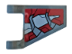Flag 2 x 2 Trapezoid with Dark Red and Light Bluish Gray Armor Plates Pattern Model Left Side (Sticker) - Set 76104, 44676pb044L