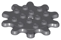 Plate, Round 4 x 4 Gear 10 Tooth, 35443 Dark Bluish Gray U