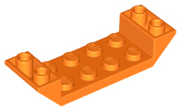 Slope, Inverted 45 6 x 2 Double with 2 x 4 Cutout, 22889 Orange U