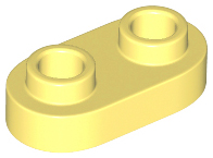 Plate, Round 1 x 2 with Open Studs, 35480 Bright Light Yellow U
