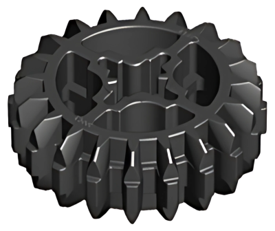 Деталь LEGO Technic, Gear 20 Tooth Double Bevel 32269 Black U