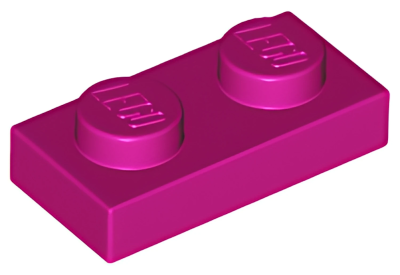 Деталь LEGO Plate 1 x 2 3023 Magenta U