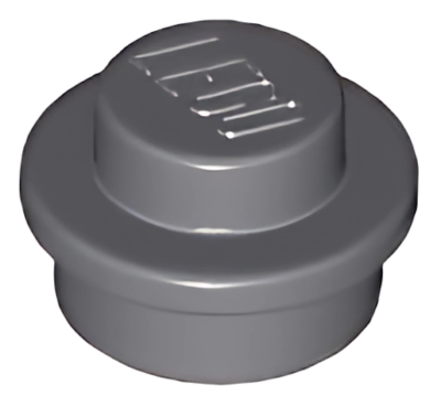 Деталь LEGO Plate, Round 1 x 1 4073 Dark Bluish Gray U