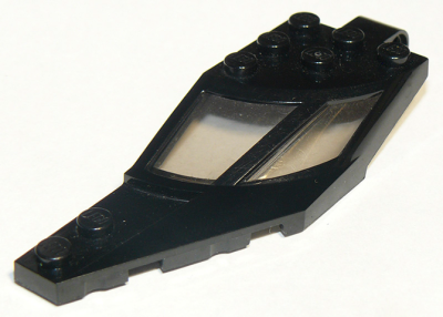 Windscreen 8 x 3 x 1 1/3 Half Left with Two Panes, Pin Hole and Trans-Brown Glass, 24235c01 Black U