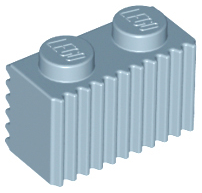 Brick, Modified 1 x 2 with Grille / Fluted Profile 2877 Sand Blue U