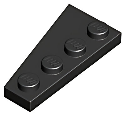 Деталь LEGO Wedge, Plate 4 x 2 Right 41769 (63330)  Black U